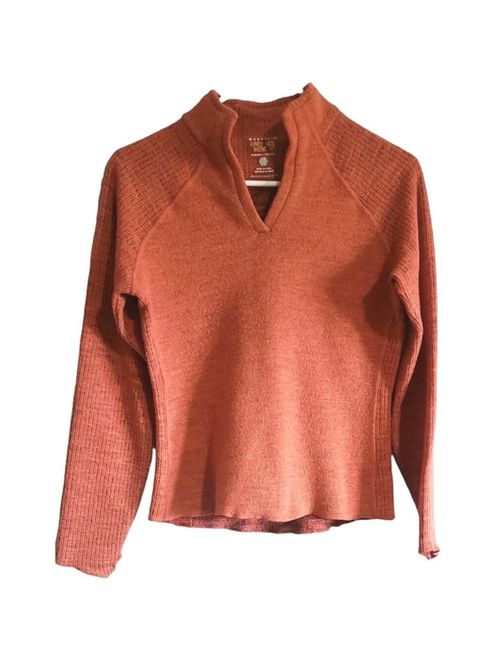 Mountain Hardwear Womens L Wool Blend Orange Sweater For Hiking & Outdoor Activi - Picture 2 of 12